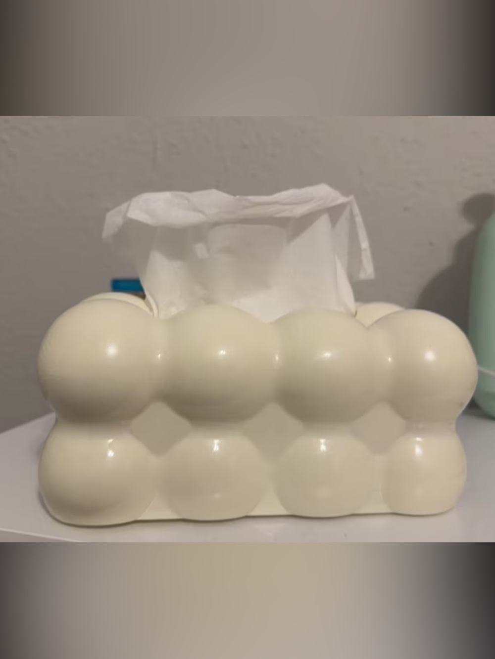 Cream Bubble Tissue Box Holder